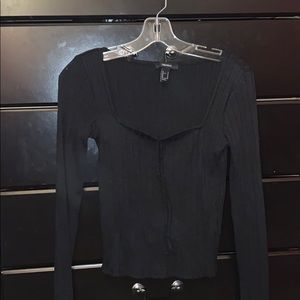 black long off the shoulder shirt